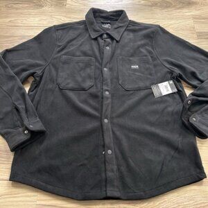 Hurley Polar Fleece Overshirt Black Snap Front Men’s Large NWT $60
